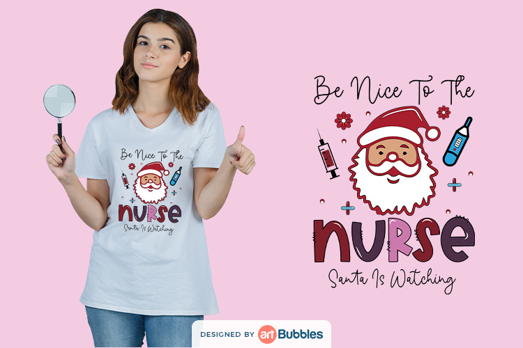 Be Nice To The Nurse Santa is Watching Png Christmas