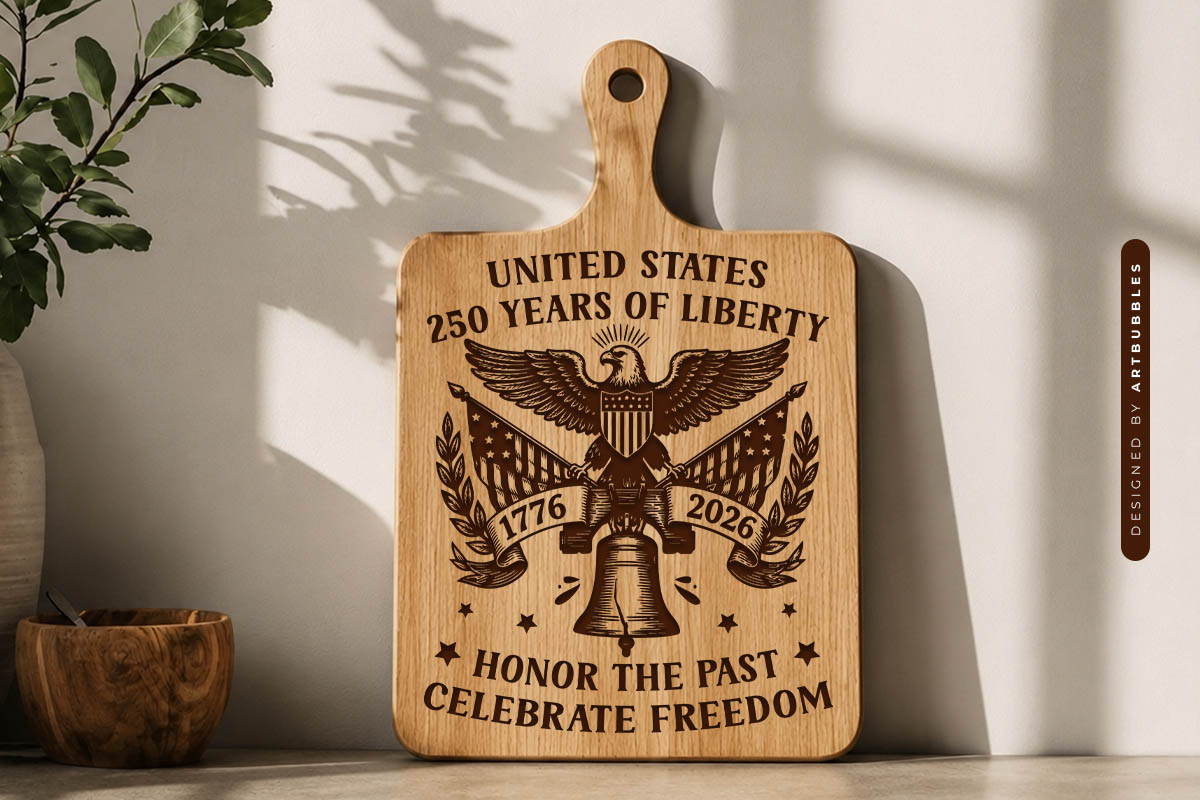 USA 250th Anniversary Laser Cut Cutting Board SVG Image 2.jpg