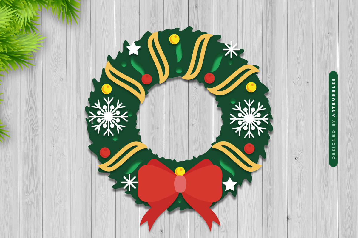 Layered Christmas Wreath SVG PNG File Image.jpg