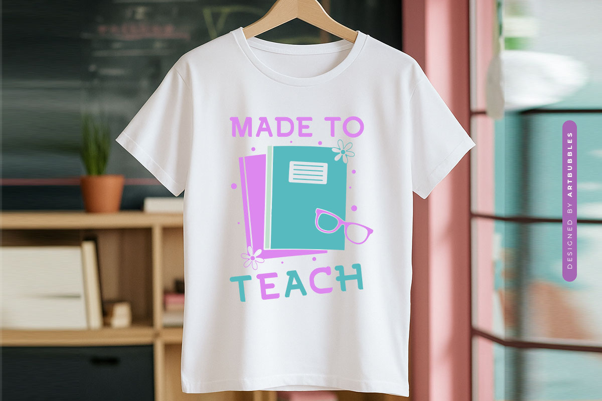 Made to Teach - Floral Teacher Funny SVG T-shirt Mockup Image.jpg