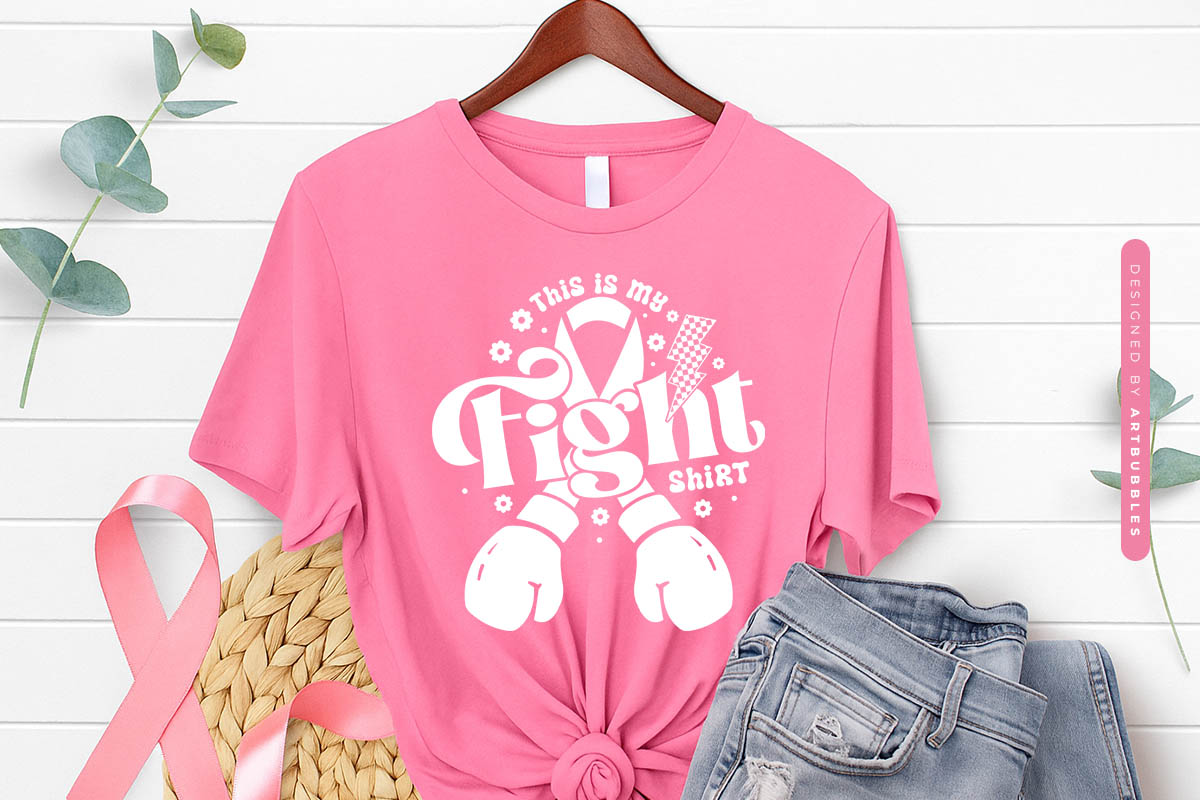 This is My Fight Shirt - Retro Breast Cancer SVG Shirt Mockup Image.jpg