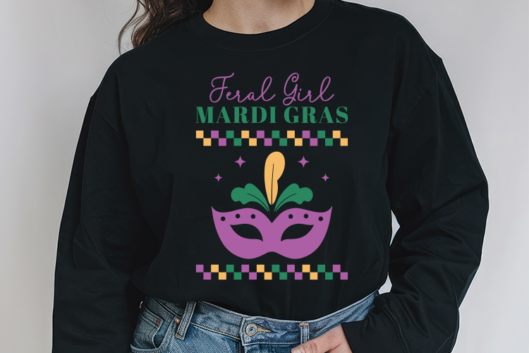 Feral Girl Mardi Gras SVG Vector Sweatshirt Mockup Image.jpg