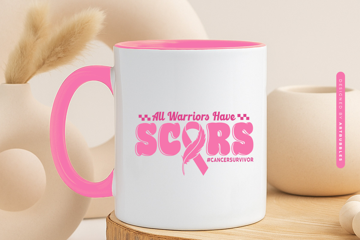 All Warriors Have Scars - Retro Breast Cancer SVG Mug Mockup Image.jpg