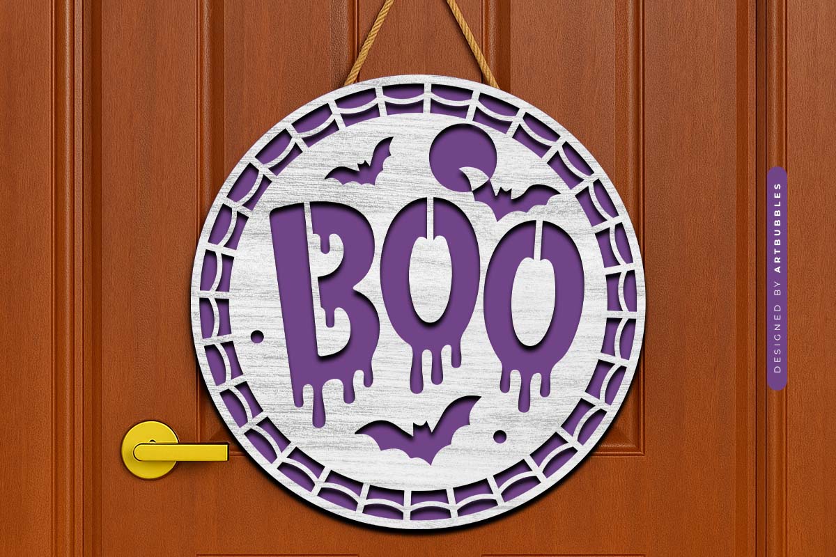 Boo Halloween Door Hanger SVG Cut File Image 3.jpg