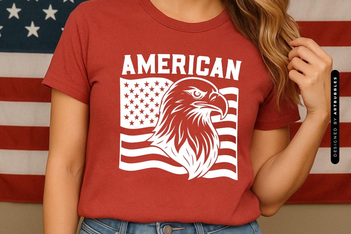 American - Fourth of July Flag and Flag SVG Tshirt Mockup Image.jpg