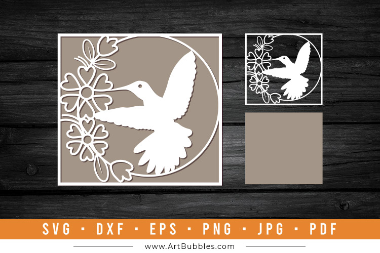 Paper Cut Hummingbird Layered SVG Design