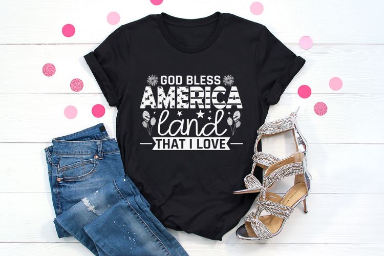 God Bless America - 4th of July SVG Design Shirt Mockup Image.jpg