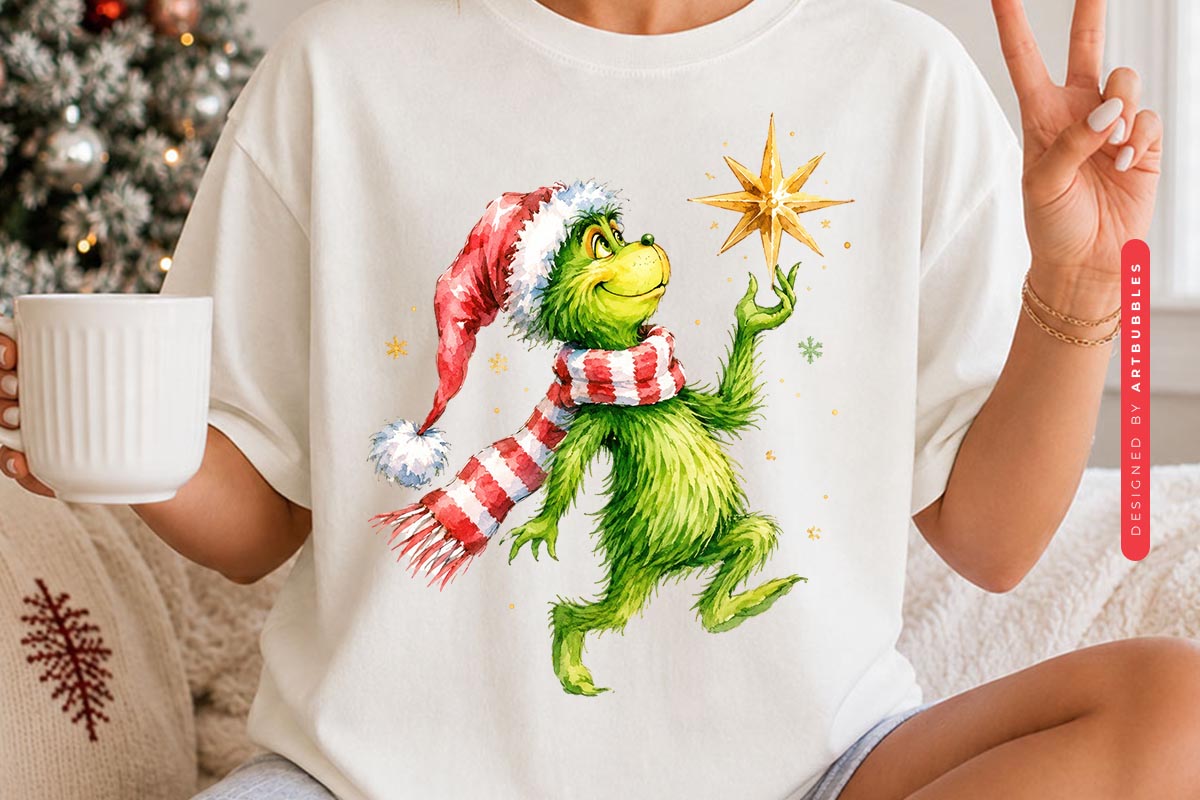 Grinch Christmas PNG Sublimation Clipart Shirt Mockup Image.jpg