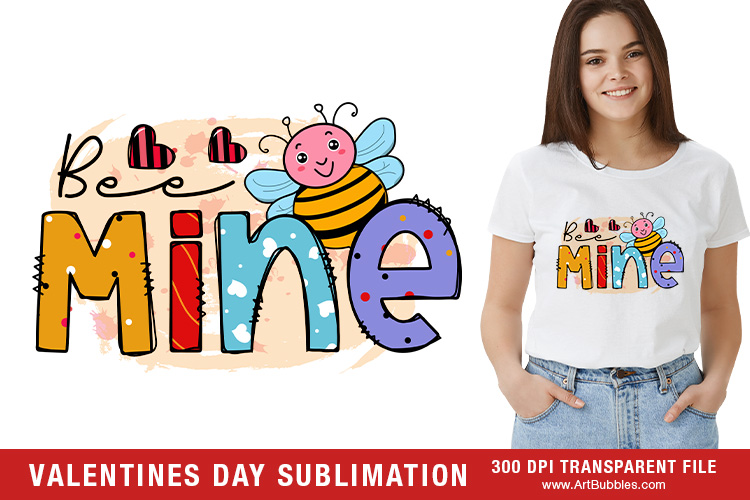 Bee Mine - Valentines Sublimation Designs Preview 01.jpg