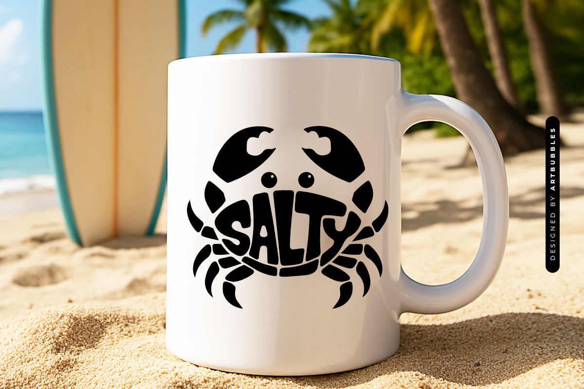 Salty - Funny Summer Crab SVG Mug Mockup Image.jpg