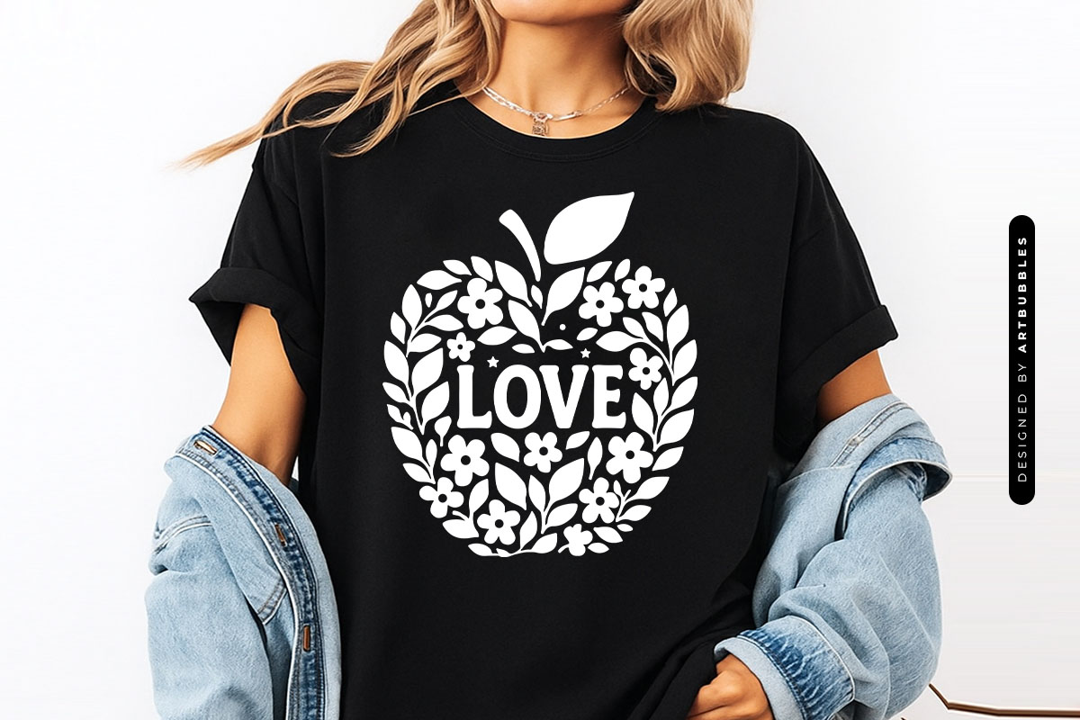 Love - Floral Teacher Apple SVG File Shirt Mockup Image.jpg