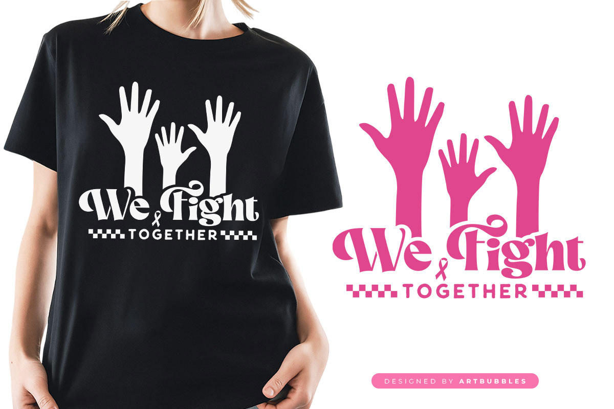 We Fight Together - Retro Breast Cancer Awareness SVG