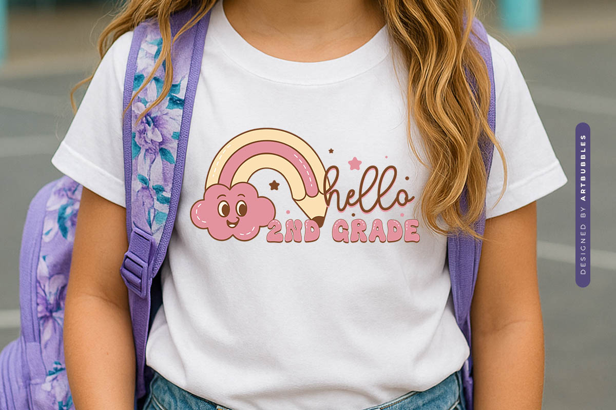 Hello 2nd Grade - Retro Back to School Sublimation Shirt Mockup Image.jpg