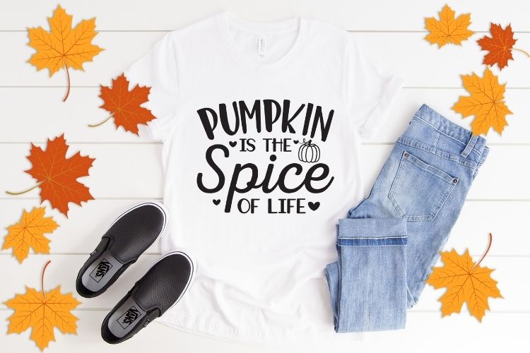 Pumpkin is the Spice of Life - Cute Fall SVG T-shirt Mockup Image.jpg