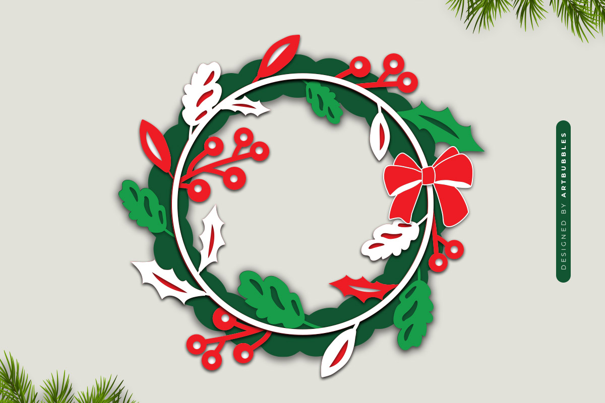 Layered Christmas Wreath Wall Hanger SVG Image 2.jpg