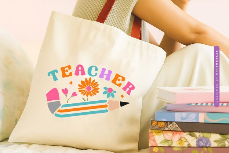 Floral Teacher SVG File for Cricut