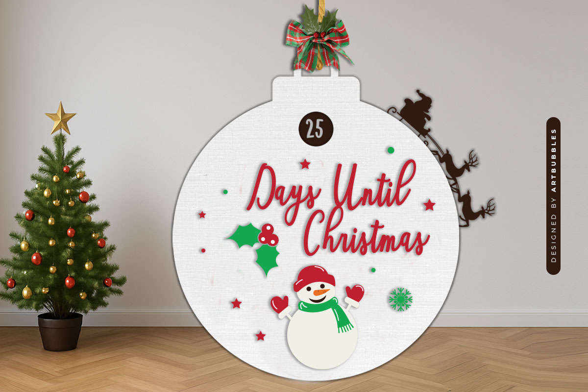 Cute Snowman Days Until Christmas Countdown SVG