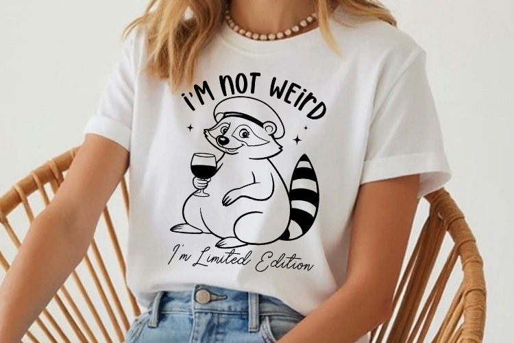 I'm Not Weird I'm Not Addition - Sarcastic Raccoon SVG Tshirt Mockup Image.jpg