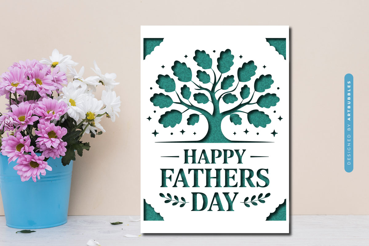Handcrafted Fathers Day Card Paper Cut SVG Image.jpg