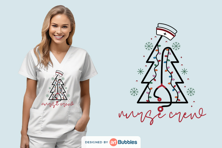 Christmas Sublimation Design - Nurse Crew Png