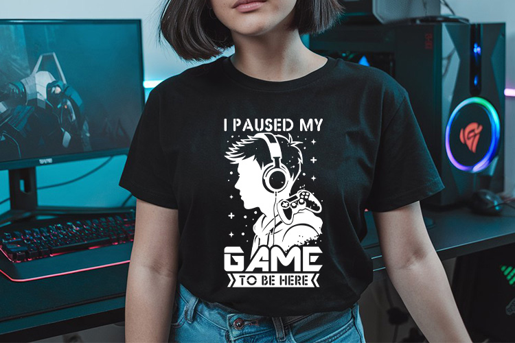 I Paused My Game to be Here - Gaming SVG Tshirt Mockup Image.jpg