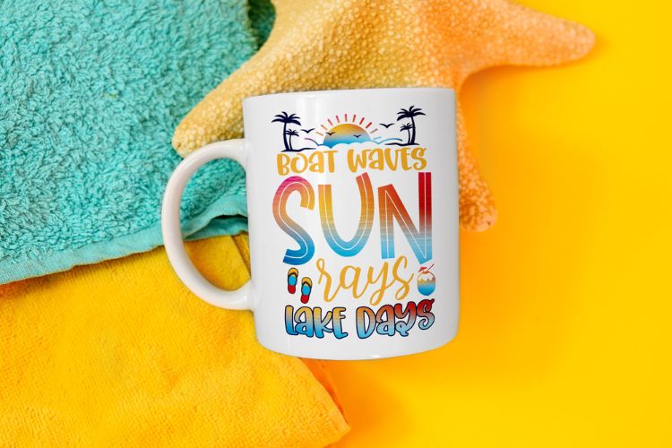 Boat Waves Sun Rays Lake Days - Summer PNG Mug Mockup Image.jpg