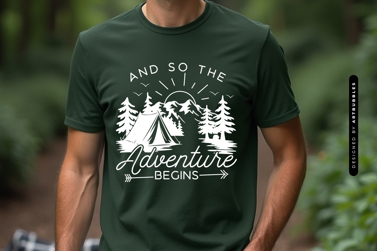 And So The Adventure Begins - Camping SVG PNG T-shirt Mockup Image.jpg