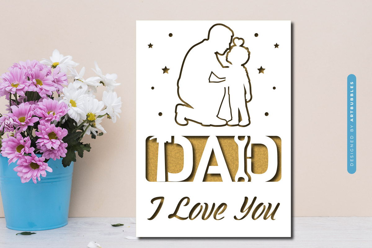 Papercut Happy Fathers Day Greeting Card SVG Image.jpg