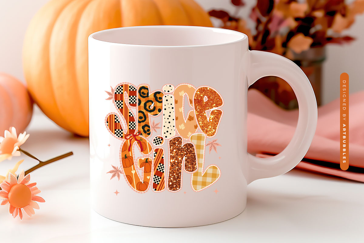 Spice Girl - Preppy Glitter Fall Sublimation Mug Mockup image.jpg