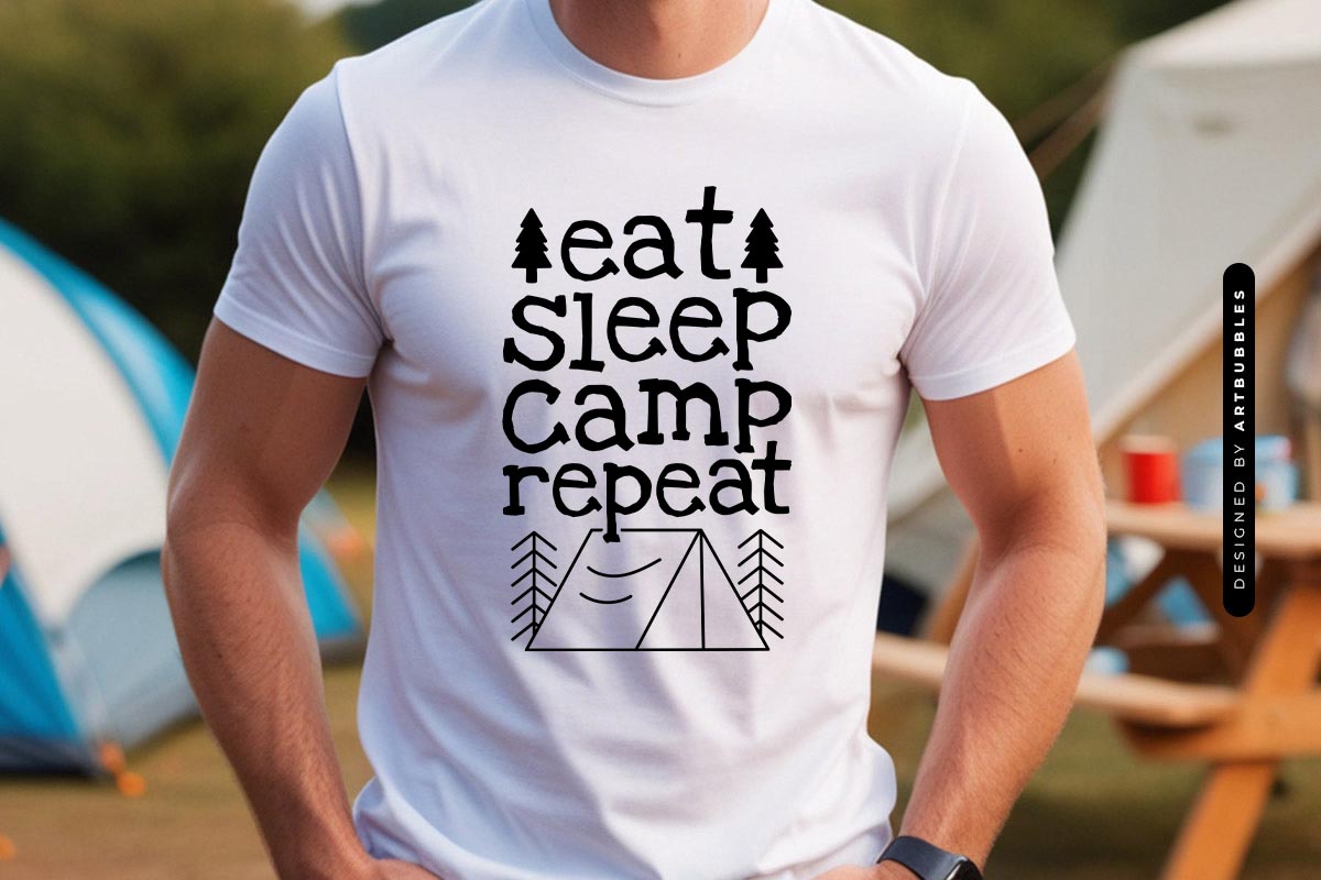 Eat Sleep Camp Repeat - Tent Camping SVG Shirt Mockup Image.jpg