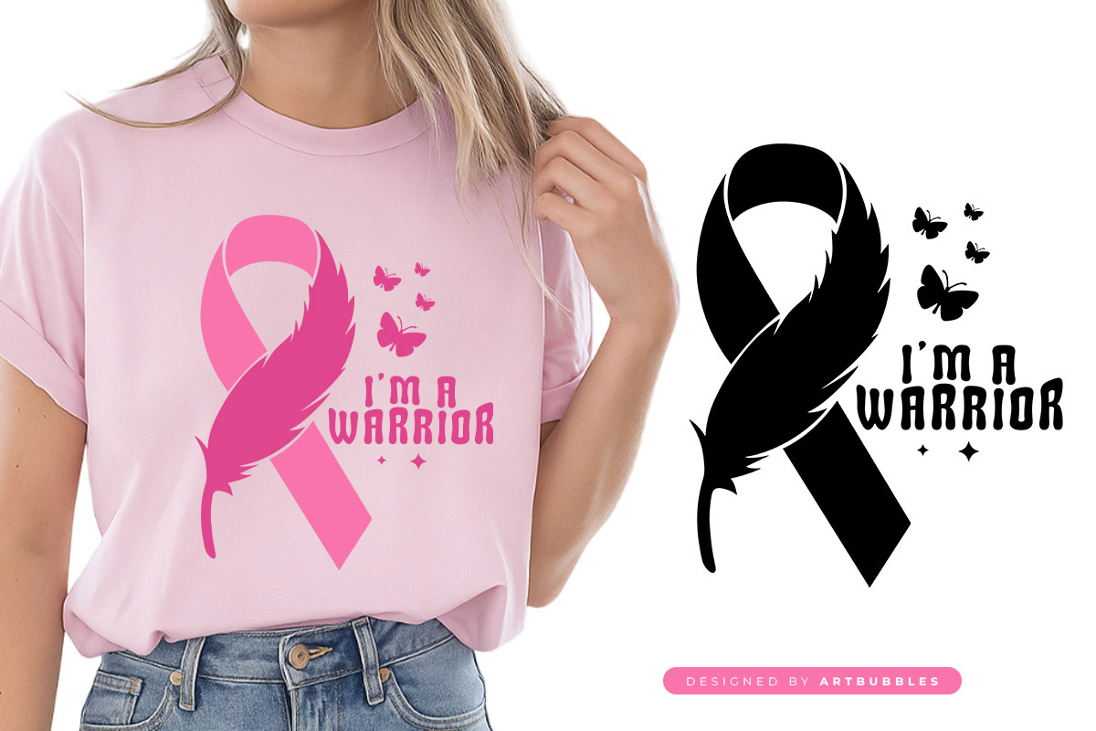 I'm a Warrior - Retro Breast Cancer SVG Image.jpg