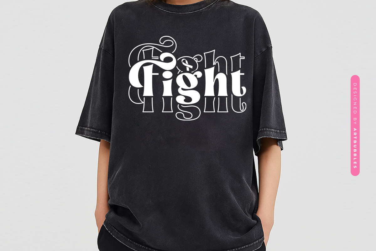 Retro Fight Breast Cancer SVG Cut File Tshirt Mockup Image.jpg