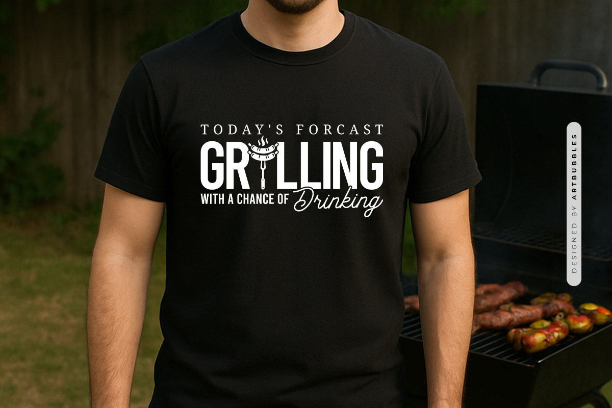 Today's Forecast Grilling with a Chance of Drinking SVG T-shirt Mockup Image.jpg