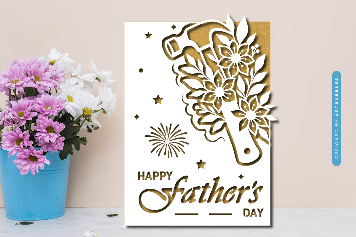 Floral Happy Fathers Day Card SVG Design Image.jpg
