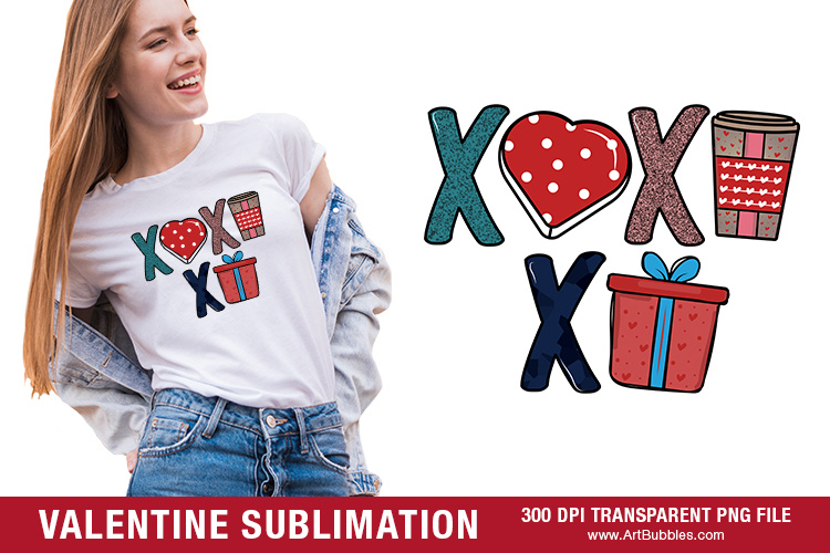 Xoxoxo PNG, Valentine Sublimation, Valentine's Day Shirt