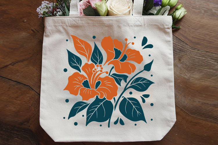Abstract Tropical Hibiscus Flower SVG Tote Bag Mockup Image.jpg