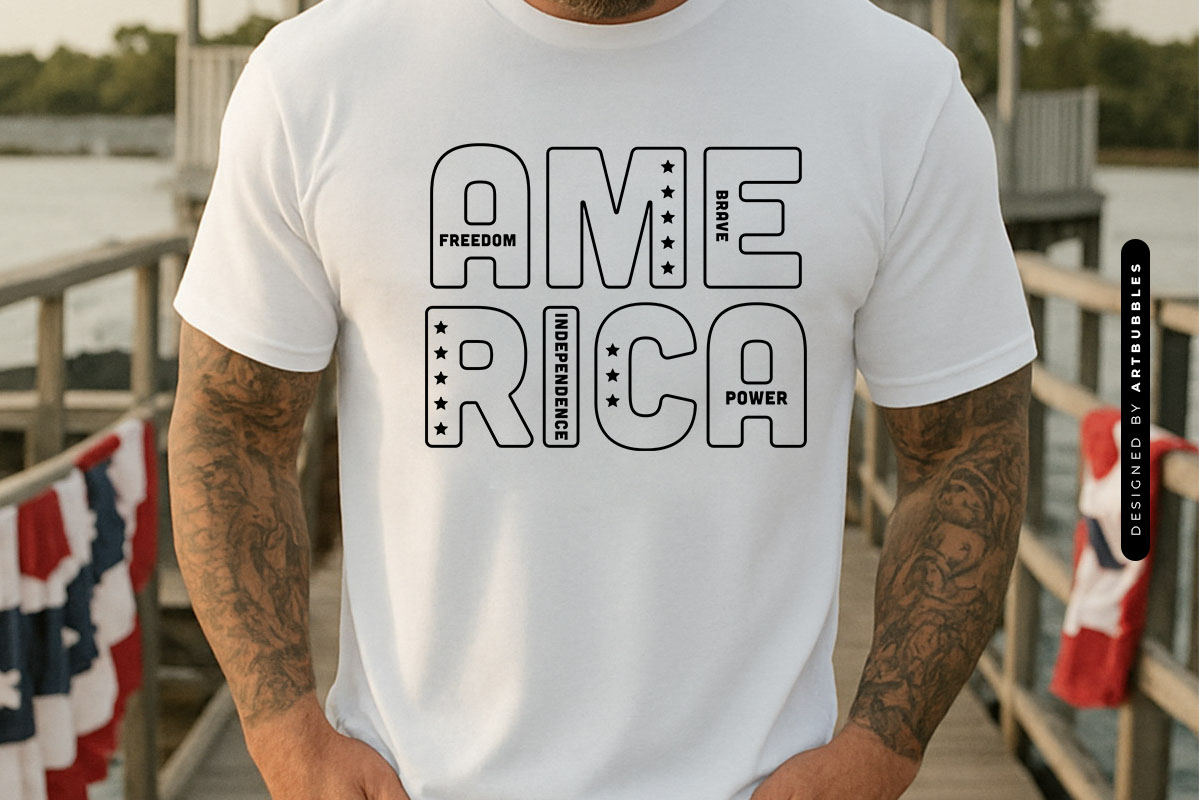 America Freedom Brave Independence Power SVG File T-shirt Mockup Image.jpg