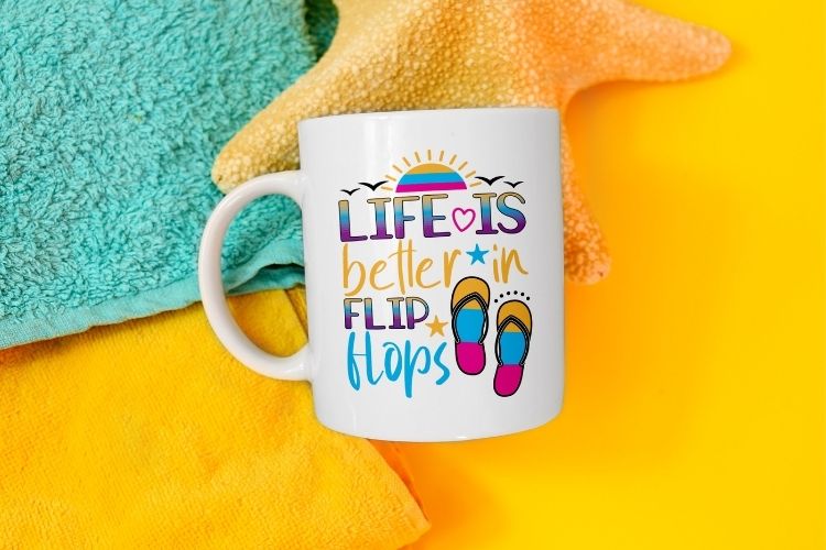 Life is Better in Flip Flops - Summer PNG Sublimation Mug Mockup Image.jpg
