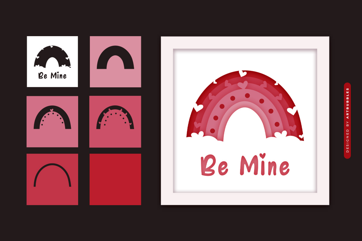 Be Mine 3D Valentines Shadow Box SVG Image 2.jpg