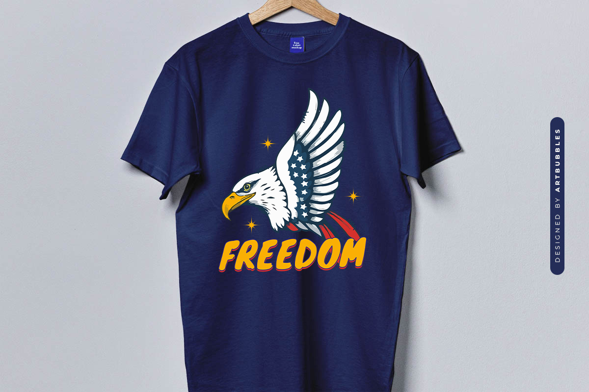 Freedom - Fourth of July Sublimation Design T-shirt Mockup Image.jpg