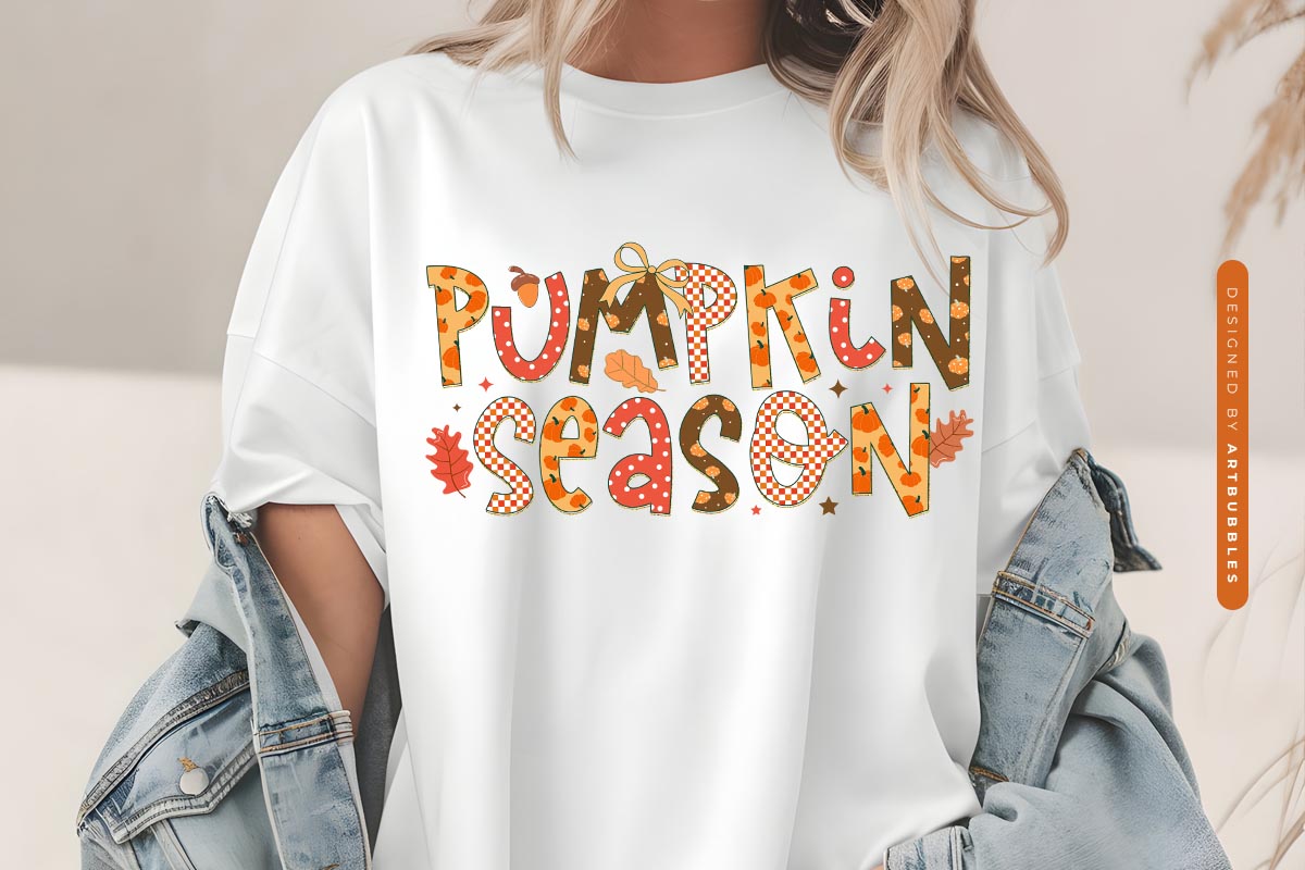 Pumpkin Season - Preppy Fall PNG Sublimation Shirt Mockup Image.jpg