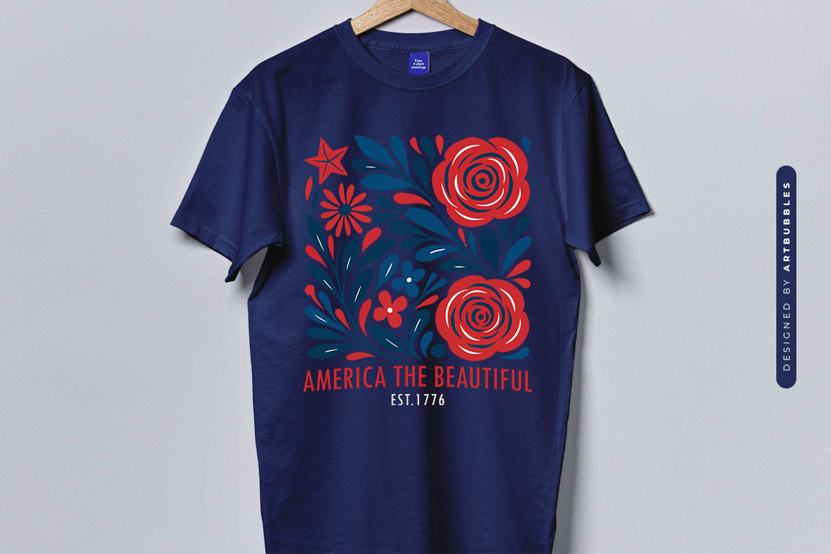 America The Beautiful Est 1776 - 4th of July Sublimation T-shirt Mockup Image.jpg