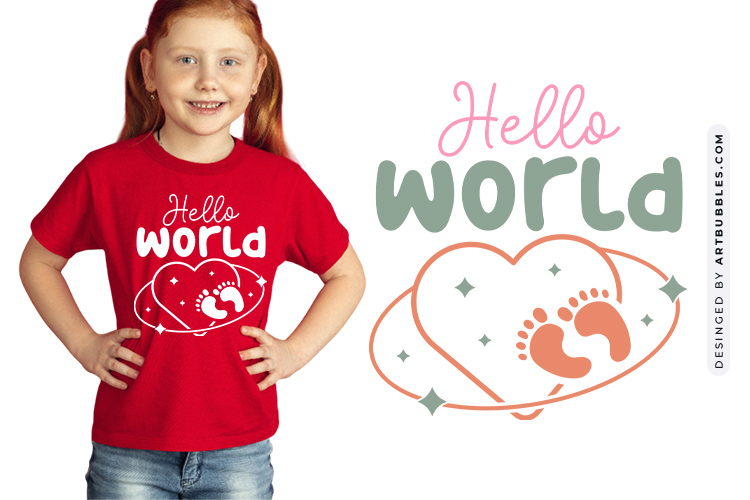 Hand-Lettered Baby SVG File - Hello World