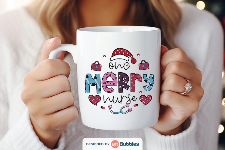 One Merry Nurse, christmas sublimation designs free Preview 02.jpg