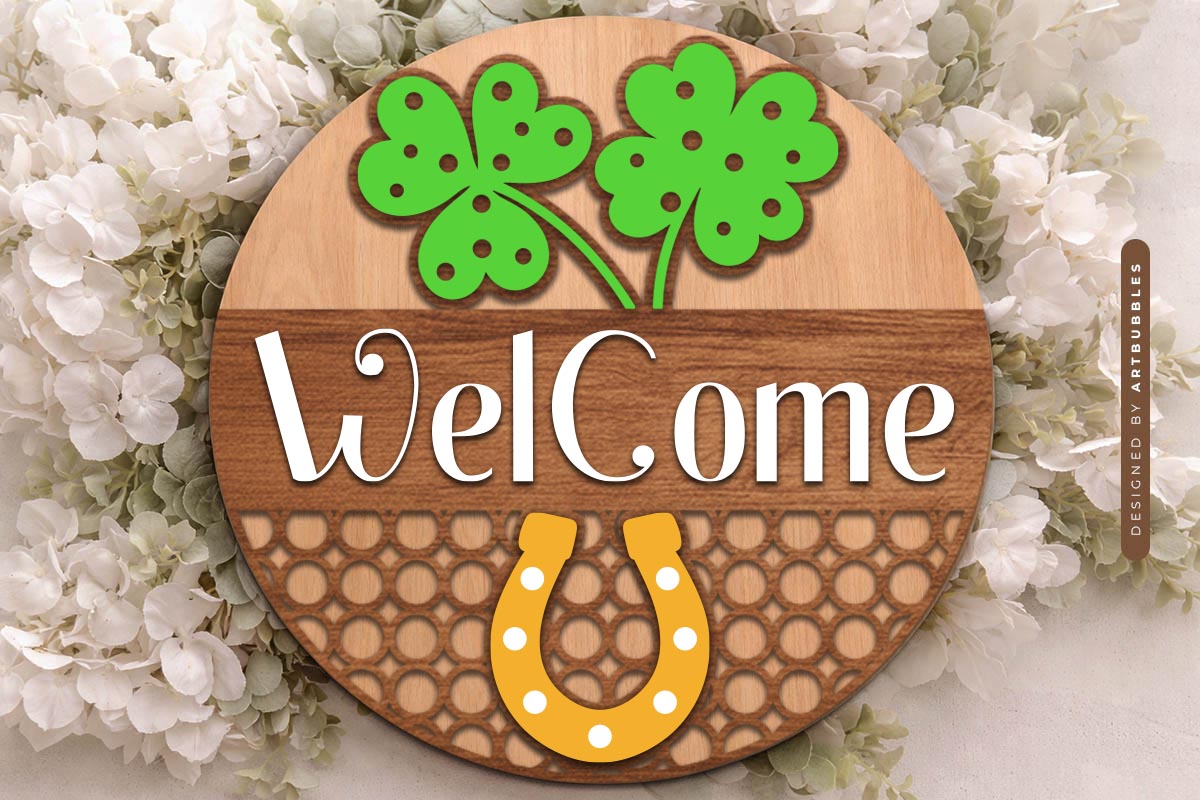 St Patrick's Day Shamrock Door Hanger SVG image 2.jpg