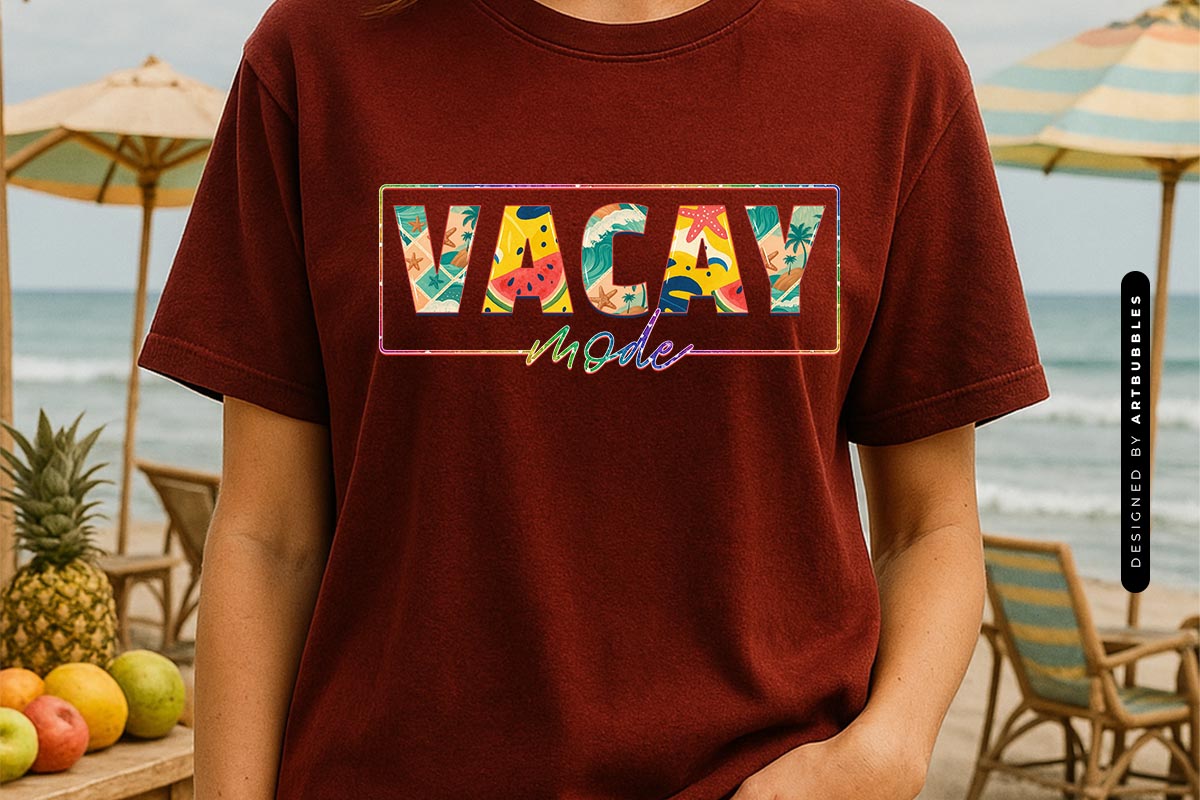 Vacay Mode - Summer Sublimation Design Shirt Mockup Image.jpg