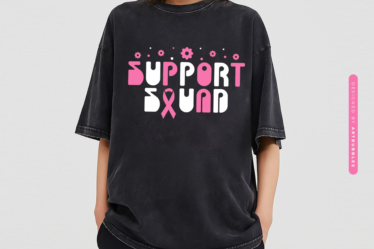 Support Squad - Retro Breast Cancer SVG Tshirt Mockup Image.jpg