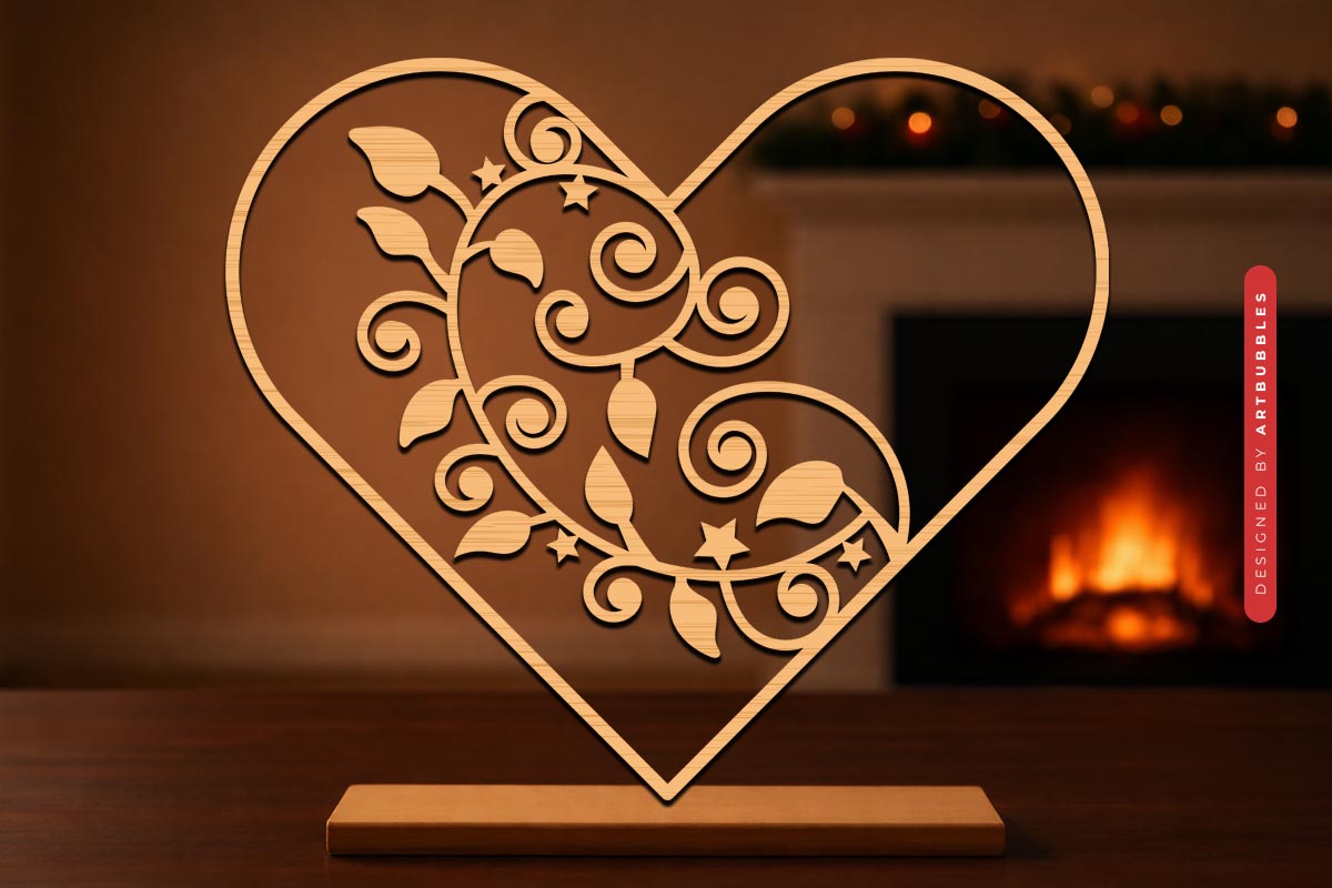 Valentine's Day Heart Laser Cutting SVG