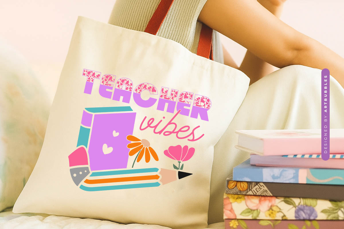 Floral Teacher Vibes SVG Tote bag Mockup Image.jpg