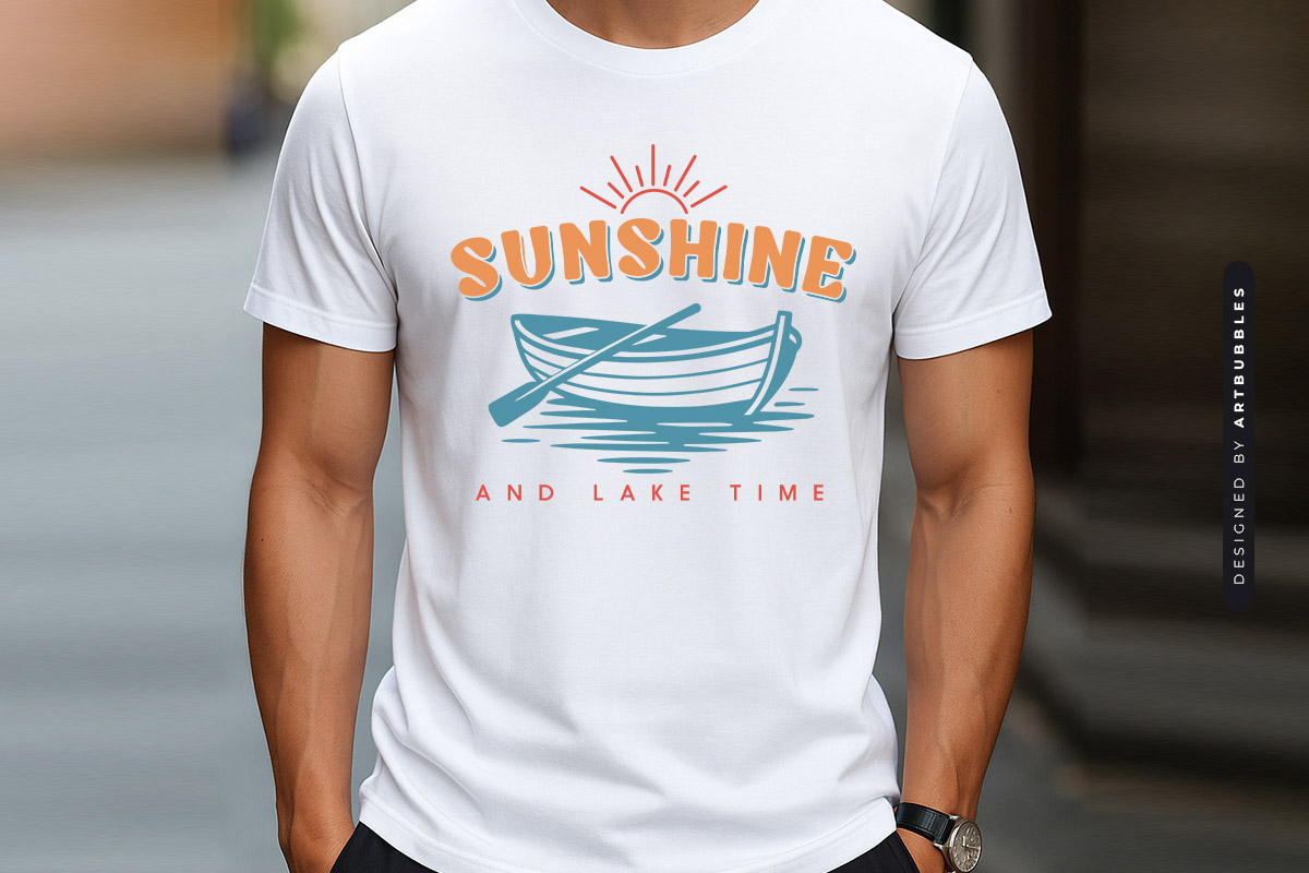Sunshine and Lake Time SVG Cut File T-shirt Mockup Image.jpg